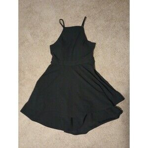 NWT Francesca's High Neck Lace Open Back Little Black Dress LBD Sewn In Cups